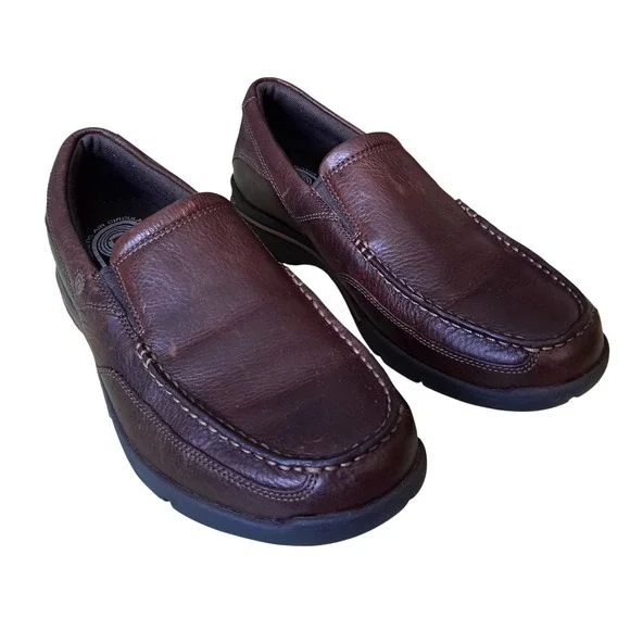Rockport XCS Kinetic Air Circulator Mens Brown Leather Loafers Size 8.5 M - Picture 1 of 8